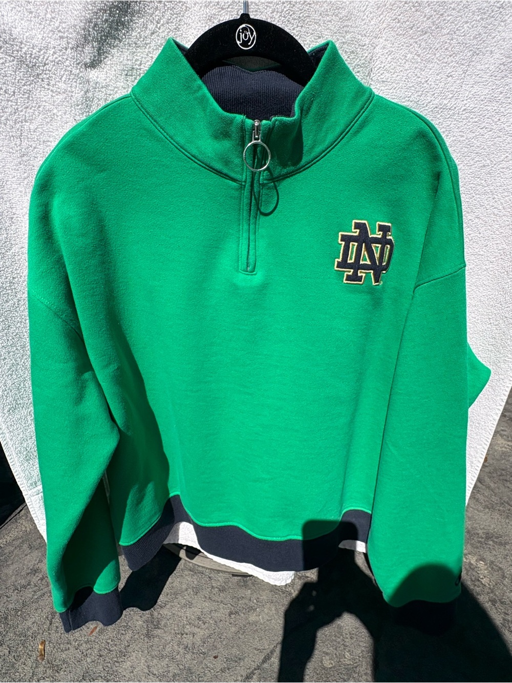 Champion Women’s Green Quarter-Zip Pullover with Navy Trim